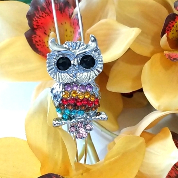 BRASH RHINESTONE SILVER OWL HAIRBAND SIZE OS NWT - Picture 1 of 7